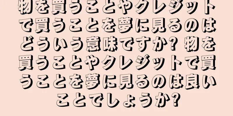 物を買うことやクレジットで買うことを夢に見るのはどういう意味ですか? 物を買うことやクレジットで買うことを夢に見るのは良いことでしょうか?