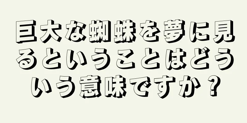 巨大な蜘蛛を夢に見るということはどういう意味ですか？