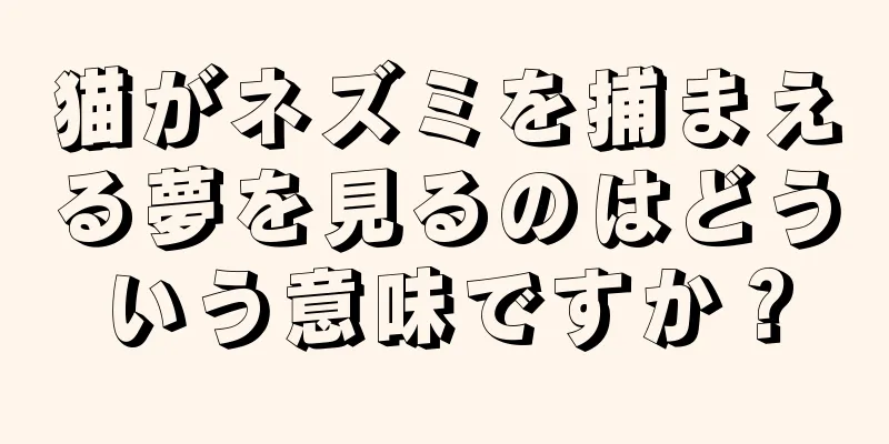 猫がネズミを捕まえる夢を見るのはどういう意味ですか？