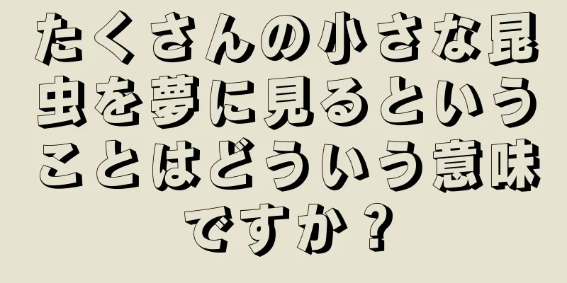 たくさんの小さな昆虫を夢に見るということはどういう意味ですか？