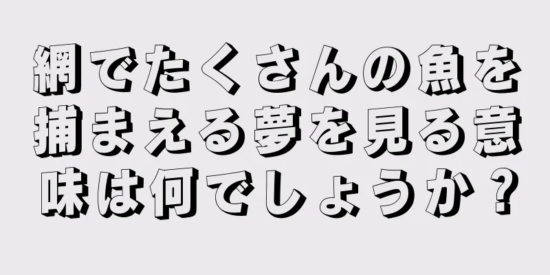 網でたくさんの魚を捕まえる夢を見る意味は何でしょうか？