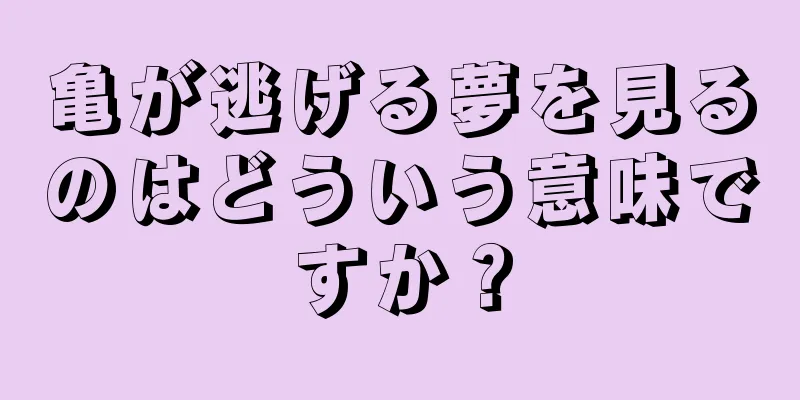 亀が逃げる夢を見るのはどういう意味ですか？