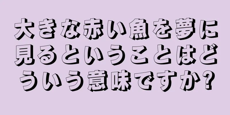 大きな赤い魚を夢に見るということはどういう意味ですか?