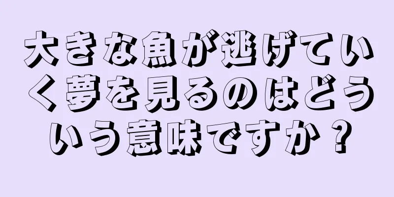 大きな魚が逃げていく夢を見るのはどういう意味ですか？