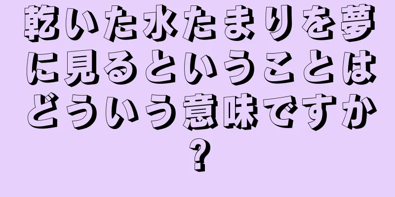 乾いた水たまりを夢に見るということはどういう意味ですか?
