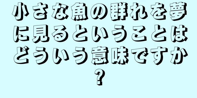 小さな魚の群れを夢に見るということはどういう意味ですか?