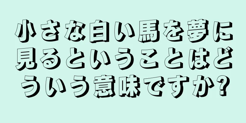 小さな白い馬を夢に見るということはどういう意味ですか?