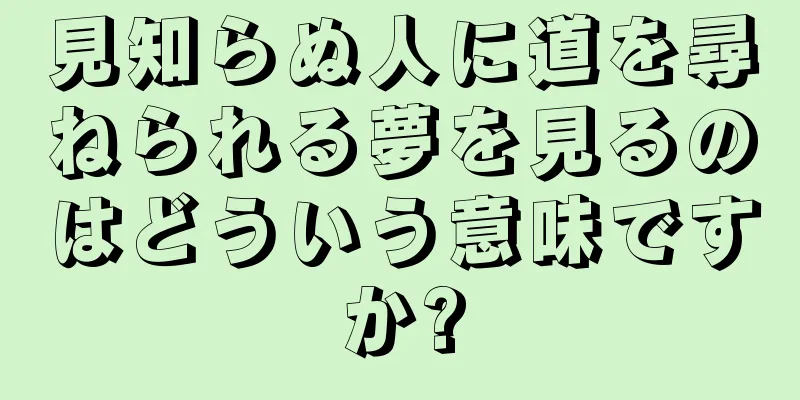 見知らぬ人に道を尋ねられる夢を見るのはどういう意味ですか?