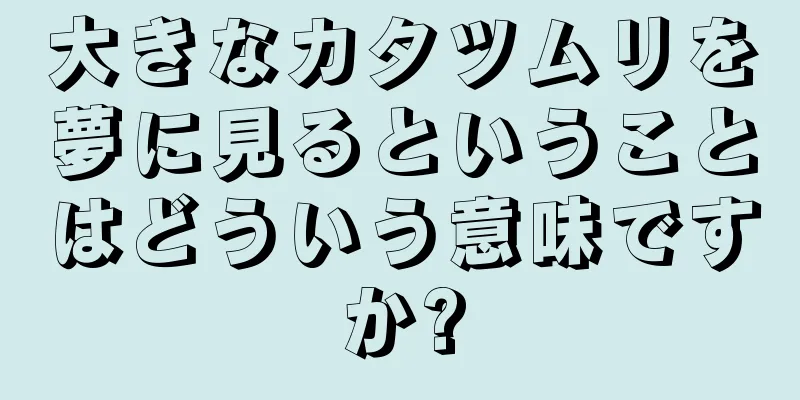 大きなカタツムリを夢に見るということはどういう意味ですか?