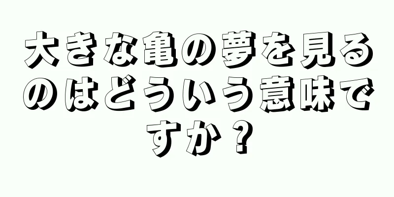 大きな亀の夢を見るのはどういう意味ですか？