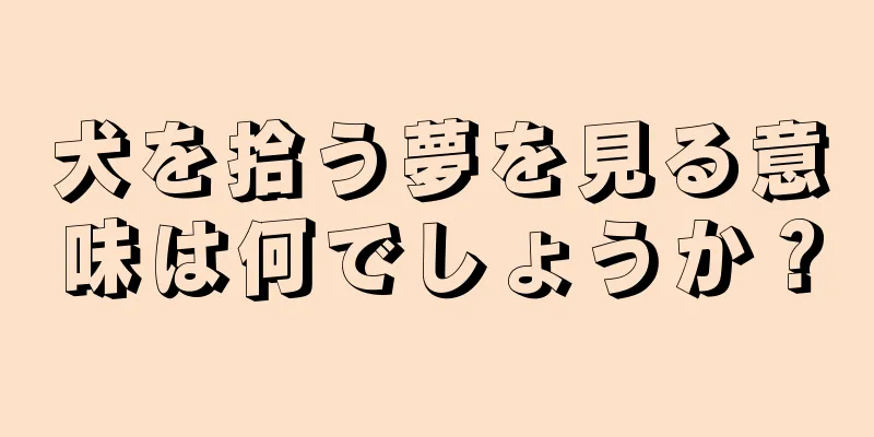 犬を拾う夢を見る意味は何でしょうか？
