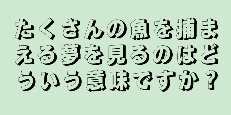 たくさんの魚を捕まえる夢を見るのはどういう意味ですか？