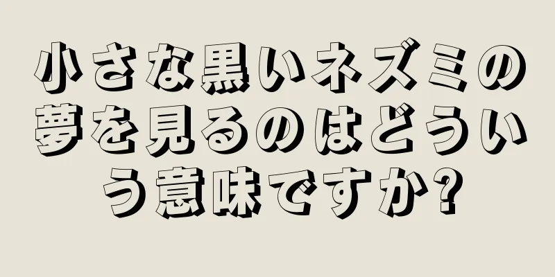 小さな黒いネズミの夢を見るのはどういう意味ですか?