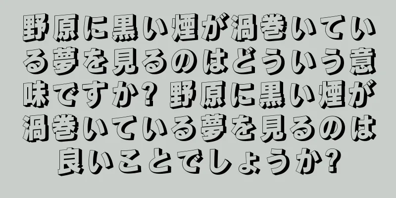 野原に黒い煙が渦巻いている夢を見るのはどういう意味ですか? 野原に黒い煙が渦巻いている夢を見るのは良いことでしょうか?