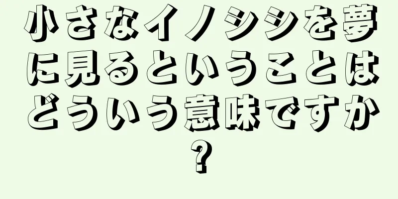 小さなイノシシを夢に見るということはどういう意味ですか?