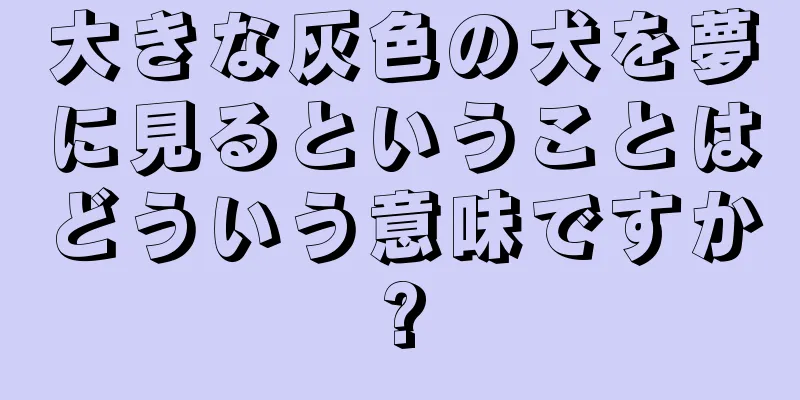 大きな灰色の犬を夢に見るということはどういう意味ですか?