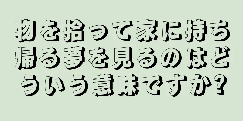 物を拾って家に持ち帰る夢を見るのはどういう意味ですか?