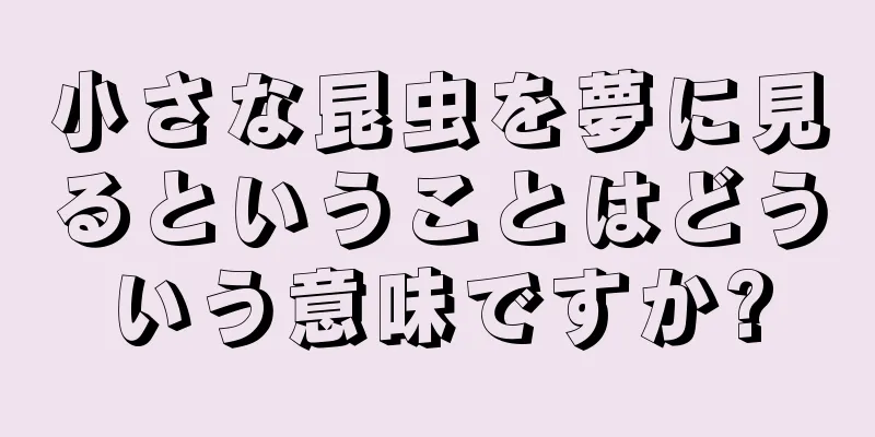小さな昆虫を夢に見るということはどういう意味ですか?