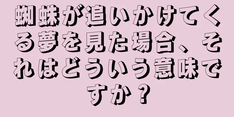 蜘蛛が追いかけてくる夢を見た場合、それはどういう意味ですか？