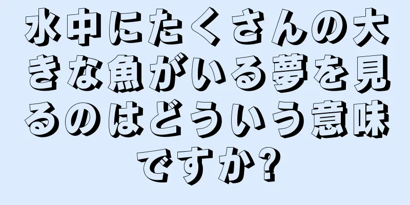 水中にたくさんの大きな魚がいる夢を見るのはどういう意味ですか?
