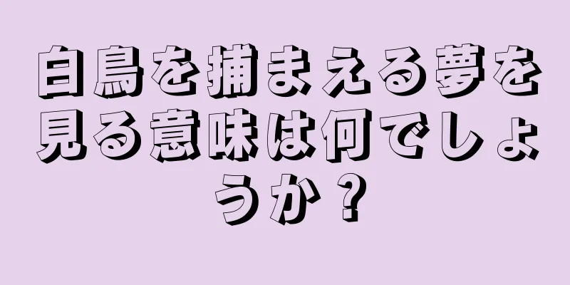 白鳥を捕まえる夢を見る意味は何でしょうか？