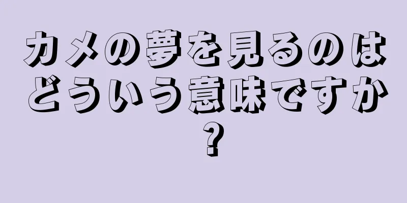 カメの夢を見るのはどういう意味ですか？