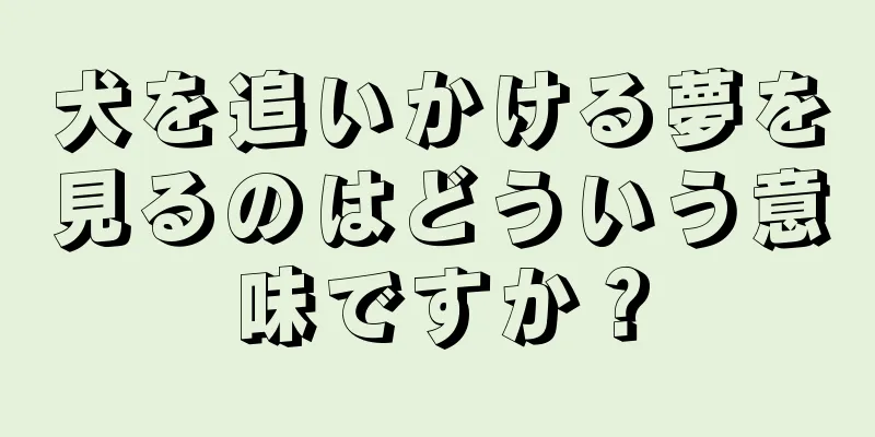 犬を追いかける夢を見るのはどういう意味ですか？