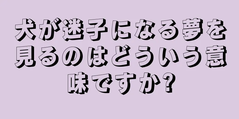犬が迷子になる夢を見るのはどういう意味ですか?