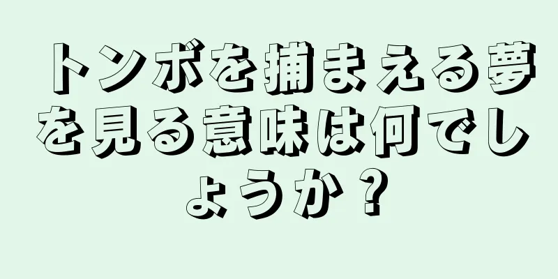 トンボを捕まえる夢を見る意味は何でしょうか？