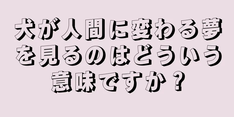 犬が人間に変わる夢を見るのはどういう意味ですか？
