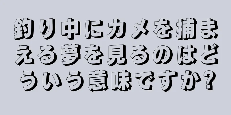 釣り中にカメを捕まえる夢を見るのはどういう意味ですか?