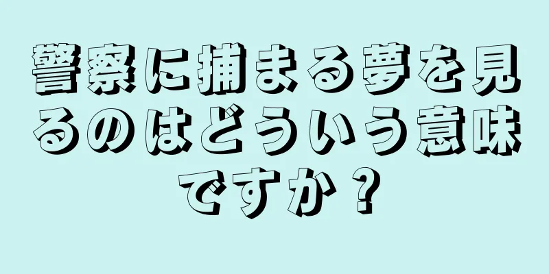 警察に捕まる夢を見るのはどういう意味ですか？