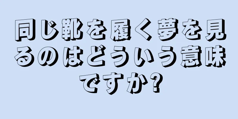 同じ靴を履く夢を見るのはどういう意味ですか?