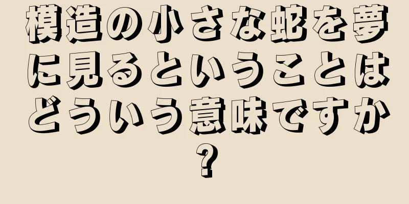 模造の小さな蛇を夢に見るということはどういう意味ですか?