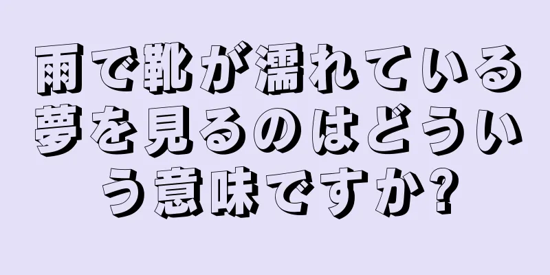 雨で靴が濡れている夢を見るのはどういう意味ですか?