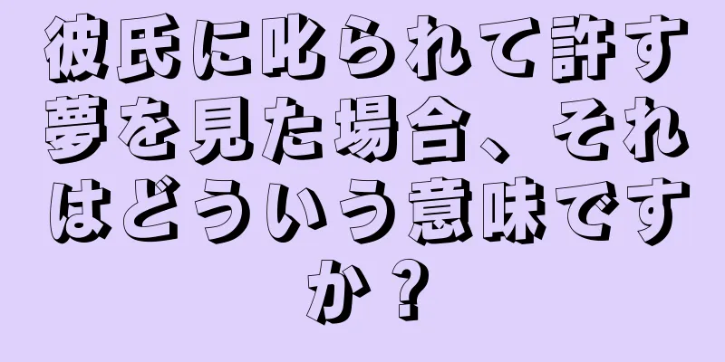 彼氏に叱られて許す夢を見た場合、それはどういう意味ですか？