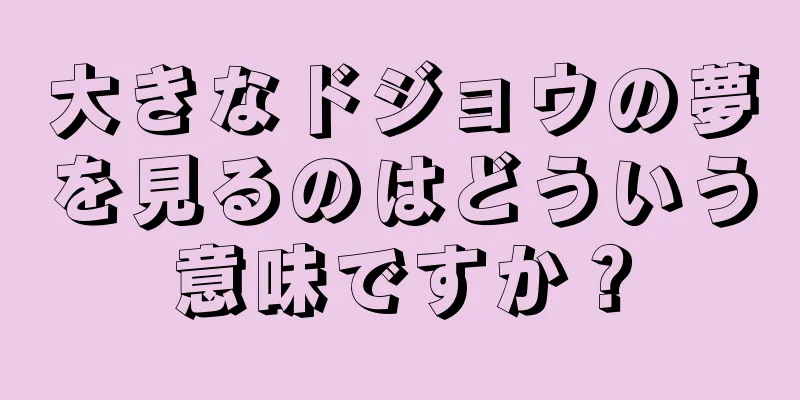 大きなドジョウの夢を見るのはどういう意味ですか？