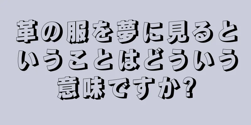 革の服を夢に見るということはどういう意味ですか?