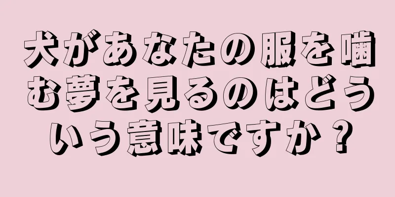 犬があなたの服を噛む夢を見るのはどういう意味ですか？