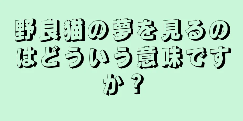 野良猫の夢を見るのはどういう意味ですか？