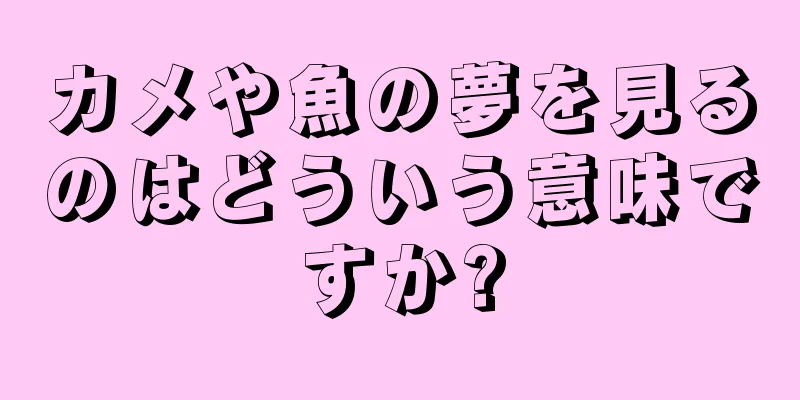 カメや魚の夢を見るのはどういう意味ですか?