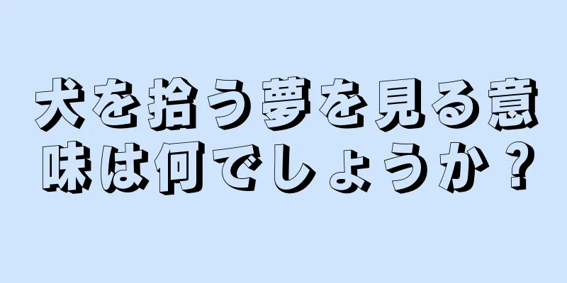 犬を拾う夢を見る意味は何でしょうか？