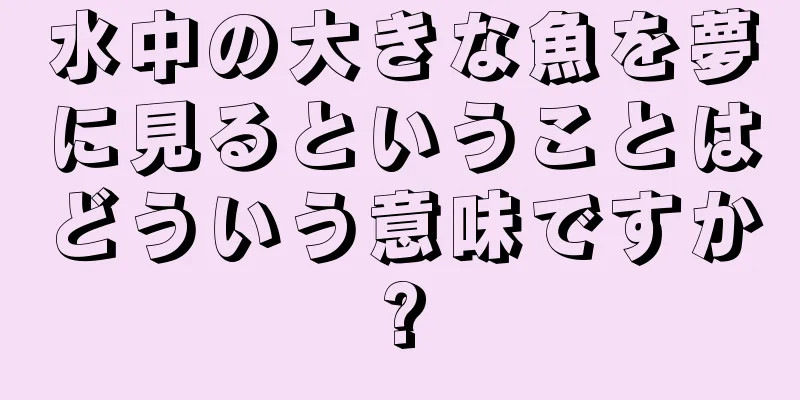 水中の大きな魚を夢に見るということはどういう意味ですか?