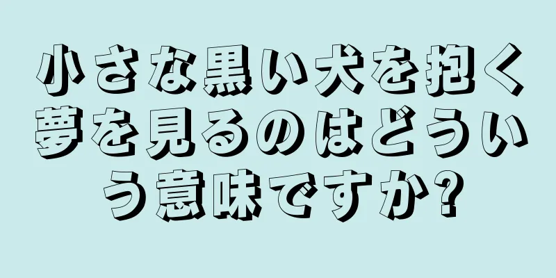 小さな黒い犬を抱く夢を見るのはどういう意味ですか?