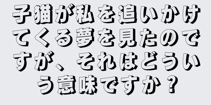 子猫が私を追いかけてくる夢を見たのですが、それはどういう意味ですか？