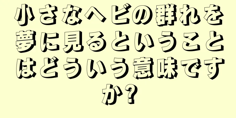 小さなヘビの群れを夢に見るということはどういう意味ですか?