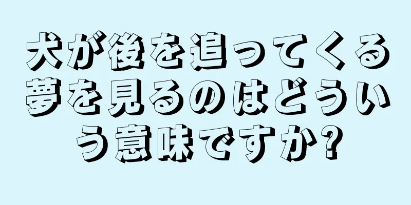 犬が後を追ってくる夢を見るのはどういう意味ですか?