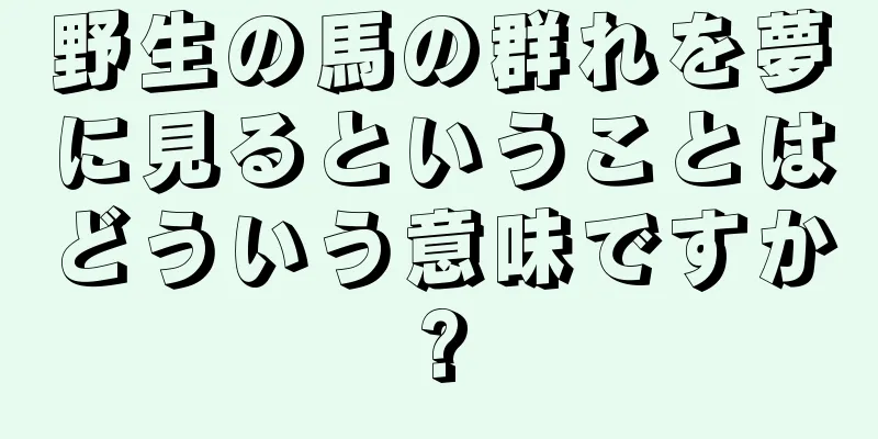 野生の馬の群れを夢に見るということはどういう意味ですか?