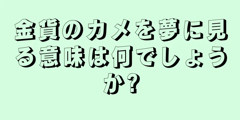 金貨のカメを夢に見る意味は何でしょうか?