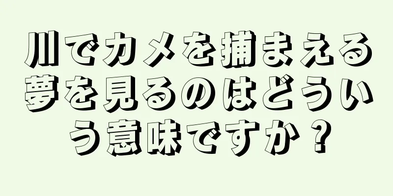 川でカメを捕まえる夢を見るのはどういう意味ですか？